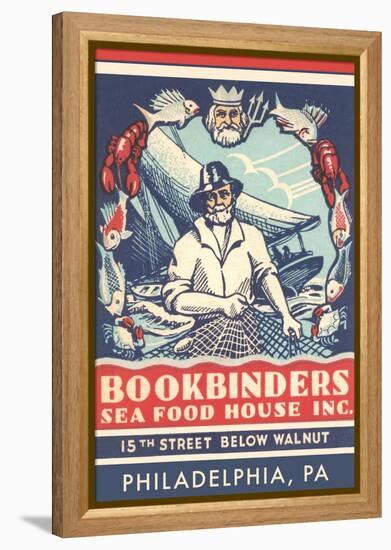 Bookbinders Seafood House Advertisement-null-Framed Stretched Canvas