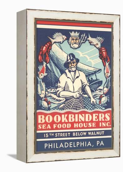 Bookbinders Seafood House Advertisement-null-Framed Stretched Canvas