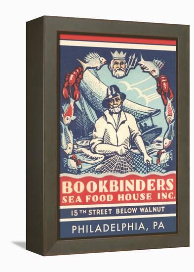 Bookbinders Seafood House Advertisement-null-Framed Stretched Canvas