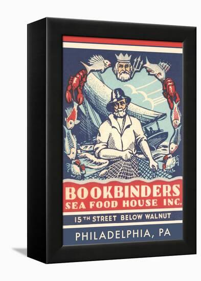 Bookbinders Seafood House Advertisement-null-Framed Stretched Canvas