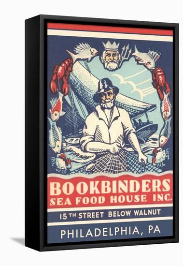 Bookbinders Seafood House Advertisement-null-Framed Stretched Canvas