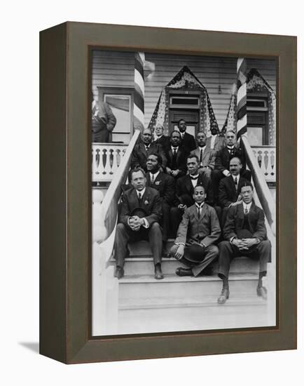 Booker T. Washington, Second Row, Center, with His Associates at Tuskegee Institute, 1915-null-Framed Stretched Canvas