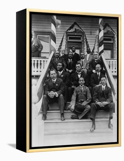 Booker T. Washington, Second Row, Center, with His Associates at Tuskegee Institute, 1915-null-Framed Stretched Canvas