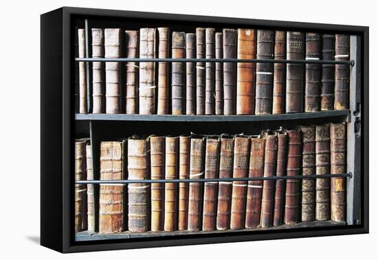 Books in Marsh's Library, Oldest Public Library in Ireland, Founded in 1701, Dublin, Ireland-null-Framed Premier Image Canvas