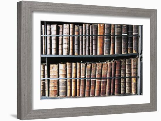 Books in Marsh's Library, Oldest Public Library in Ireland, Founded in 1701, Dublin, Ireland-null-Framed Photographic Print