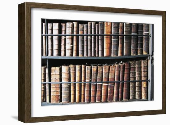 Books in Marsh's Library, Oldest Public Library in Ireland, Founded in 1701, Dublin, Ireland-null-Framed Photographic Print