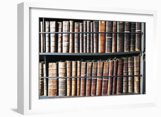 Books in Marsh's Library, Oldest Public Library in Ireland, Founded in 1701, Dublin, Ireland-null-Framed Photographic Print