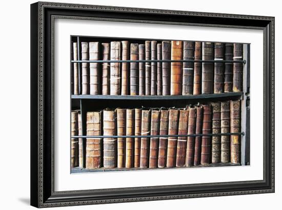 Books in Marsh's Library, Oldest Public Library in Ireland, Founded in 1701, Dublin, Ireland-null-Framed Photographic Print