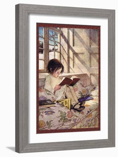Books in Winter-Jessie Willcox-Smith-Framed Premium Giclee Print