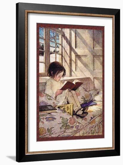 Books in Winter-Jessie Willcox-Smith-Framed Premium Giclee Print