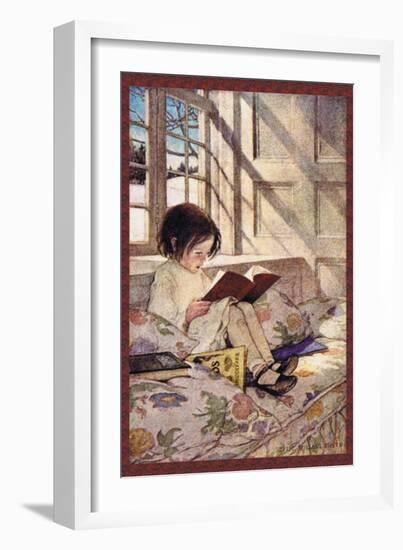 Books in Winter-Jessie Willcox-Smith-Framed Premium Giclee Print