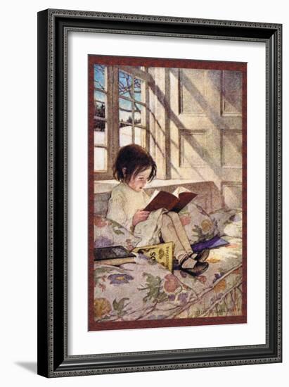 Books in Winter-Jessie Willcox-Smith-Framed Premium Giclee Print