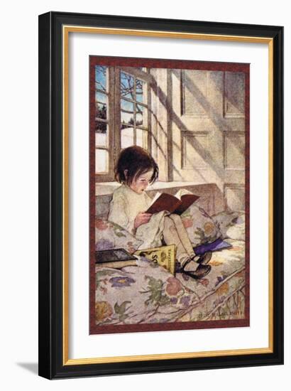 Books in Winter-Jessie Willcox-Smith-Framed Premium Giclee Print