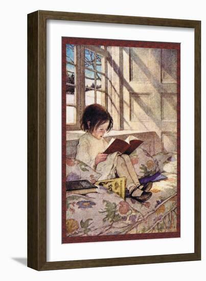 Books in Winter-Jessie Willcox-Smith-Framed Art Print