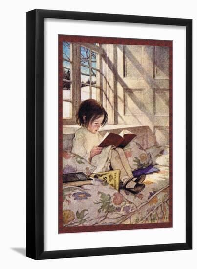 Books in Winter-Jessie Willcox-Smith-Framed Art Print