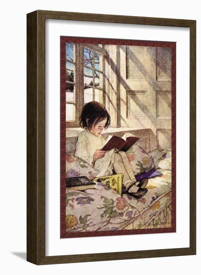 Books in Winter-Jessie Willcox-Smith-Framed Art Print