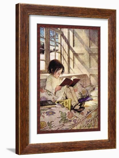 Books in Winter-Jessie Willcox-Smith-Framed Art Print