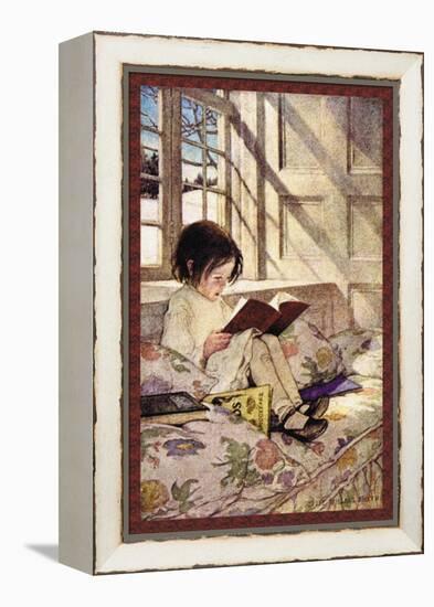 Books in Winter-Jessie Willcox-Smith-Framed Stretched Canvas