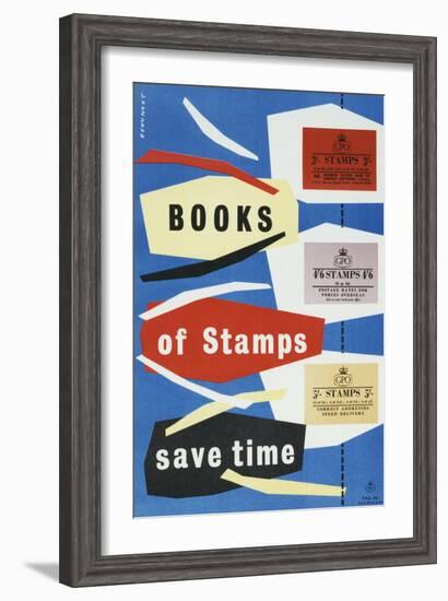 Books of Stamps Save Time-Leonard Beamont-Framed Art Print