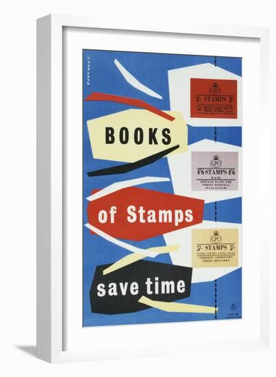 Books of Stamps Save Time-Leonard Beamont-Framed Art Print