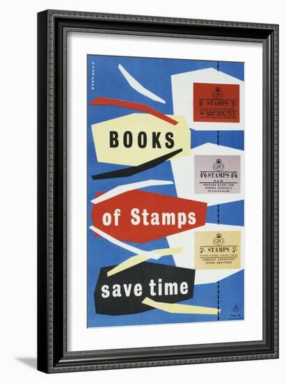 Books of Stamps Save Time-Leonard Beamont-Framed Art Print