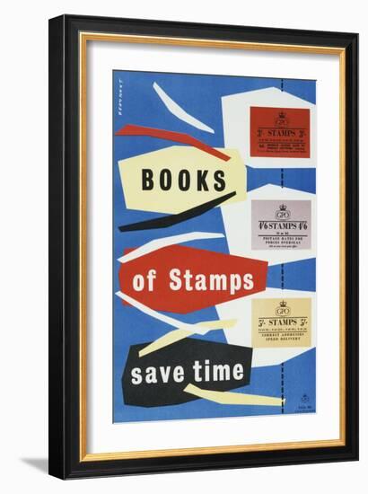 Books of Stamps Save Time-Leonard Beamont-Framed Art Print