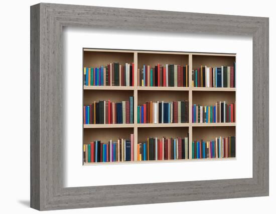 Books on a Wooden Shelfs.-donatas1205-Framed Photographic Print