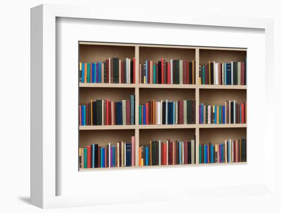 Books on a Wooden Shelfs.-donatas1205-Framed Photographic Print