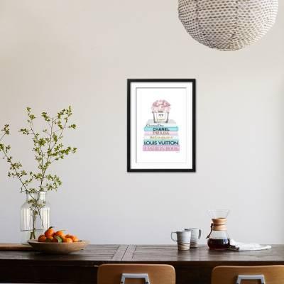 Bookstack Pink Roses Vase Wall Art, Watercolor