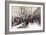 Bookstalls in Winter, Paris-Eugene Galien-Laloue-Framed Giclee Print