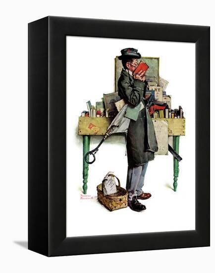 "Bookworm", August 14,1926-Norman Rockwell-Framed Premier Image Canvas