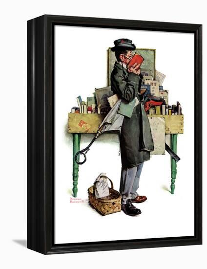 "Bookworm", August 14,1926-Norman Rockwell-Framed Premier Image Canvas