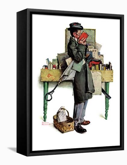 "Bookworm", August 14,1926-Norman Rockwell-Framed Premier Image Canvas