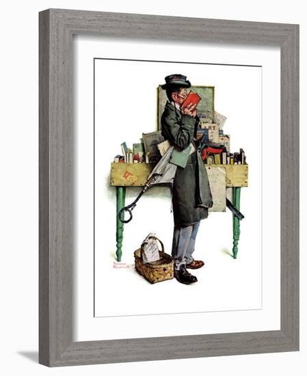 "Bookworm", August 14,1926-Norman Rockwell-Framed Giclee Print