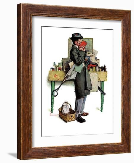 "Bookworm", August 14,1926-Norman Rockwell-Framed Giclee Print