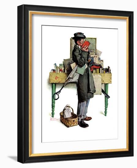 "Bookworm", August 14,1926-Norman Rockwell-Framed Giclee Print