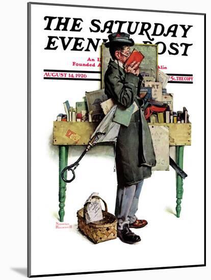 "Bookworm" Saturday Evening Post Cover, August 14,1926-Norman Rockwell-Mounted Giclee Print