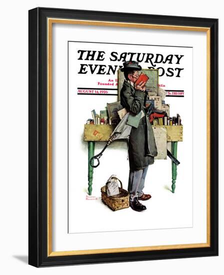 "Bookworm" Saturday Evening Post Cover, August 14,1926-Norman Rockwell-Framed Giclee Print