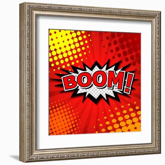 Boom! Comic Speech Bubble, Cartoon-jirawatp-Framed Art Print