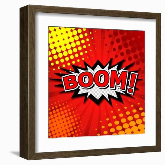 Boom! Comic Speech Bubble, Cartoon-jirawatp-Framed Art Print