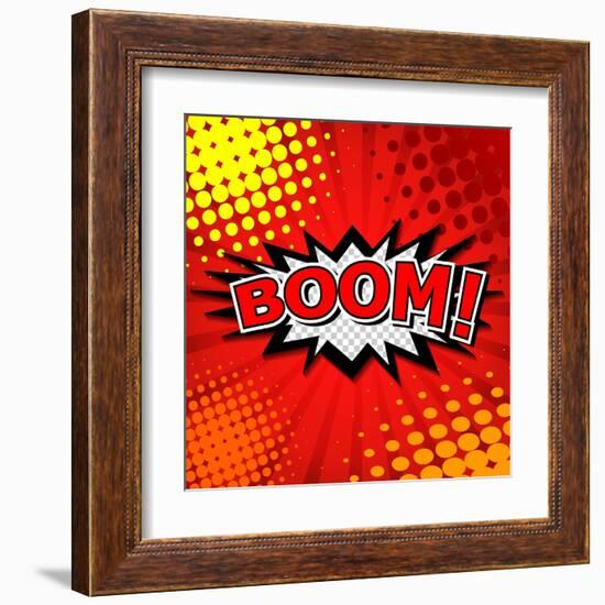 Boom! Comic Speech Bubble, Cartoon-jirawatp-Framed Art Print