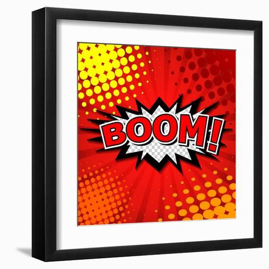 Boom! Comic Speech Bubble, Cartoon-jirawatp-Framed Art Print