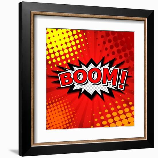 Boom! Comic Speech Bubble, Cartoon-jirawatp-Framed Art Print