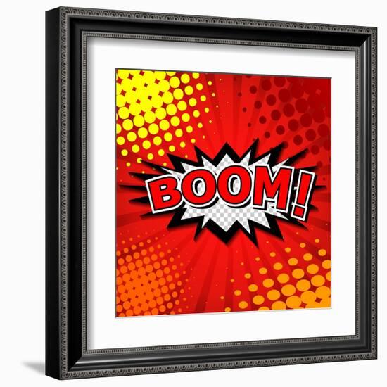 Boom! Comic Speech Bubble, Cartoon-jirawatp-Framed Art Print