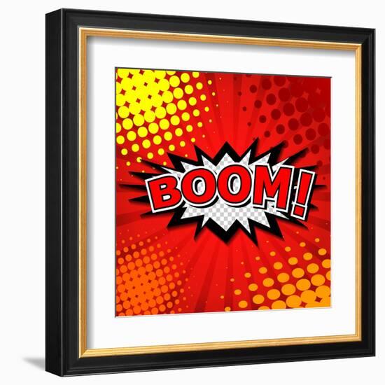 Boom! Comic Speech Bubble, Cartoon-jirawatp-Framed Art Print