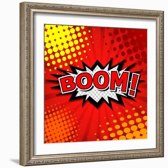 Boom! Comic Speech Bubble, Cartoon-jirawatp-Framed Art Print