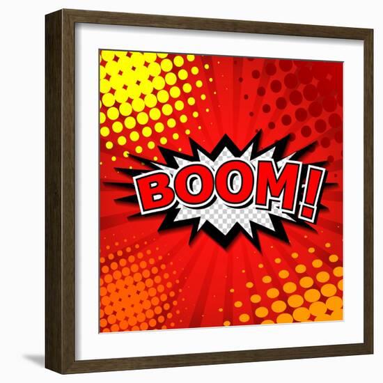 Boom! Comic Speech Bubble, Cartoon-jirawatp-Framed Art Print