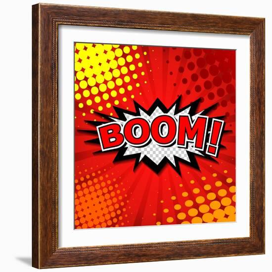 Boom! Comic Speech Bubble, Cartoon-jirawatp-Framed Art Print