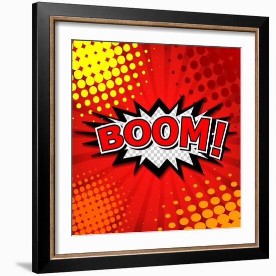 Boom! Comic Speech Bubble, Cartoon-jirawatp-Framed Art Print