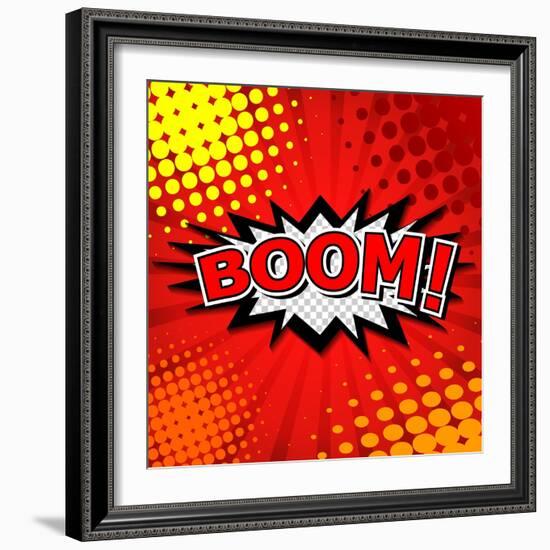 Boom! Comic Speech Bubble, Cartoon-jirawatp-Framed Art Print